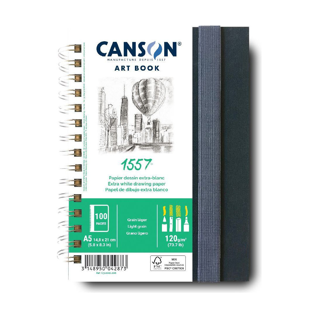 Artbook CANSON Art Book 1557 Hardbound A5 120 g - 50 sheets
