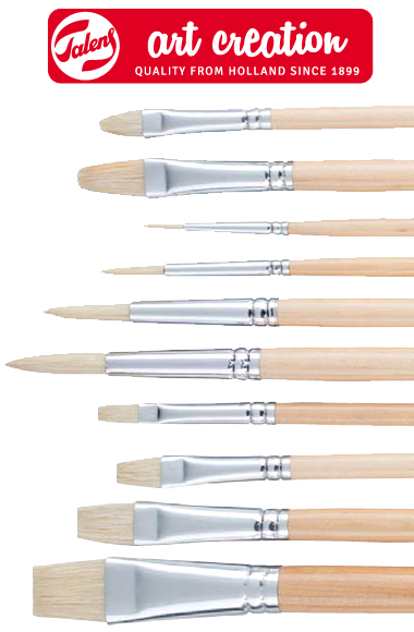 ArtCreation Brushes with Natural Bristles, Set of 10