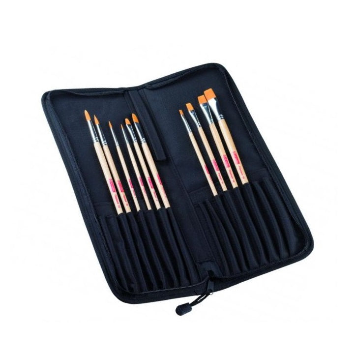 ArtCreation Paintbrushes with Organizer, Set of 10