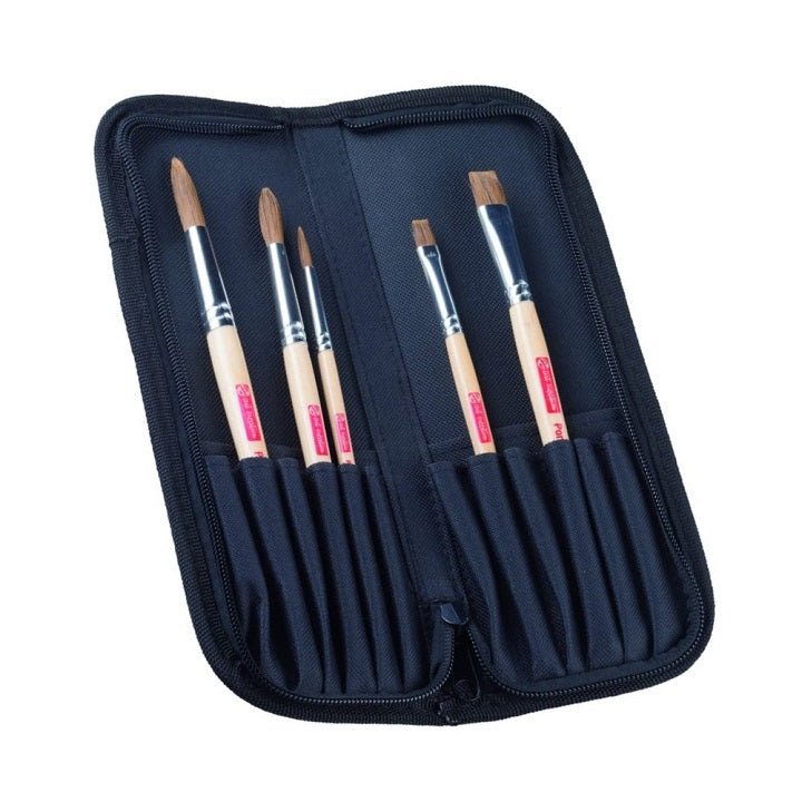 ArtCreation Painting Brushes with Organizer, Set of 5