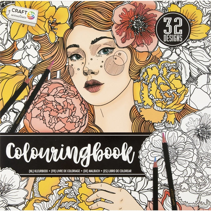 ARTMiE Antistress Coloring Book, Orange Woman, 32 Pages