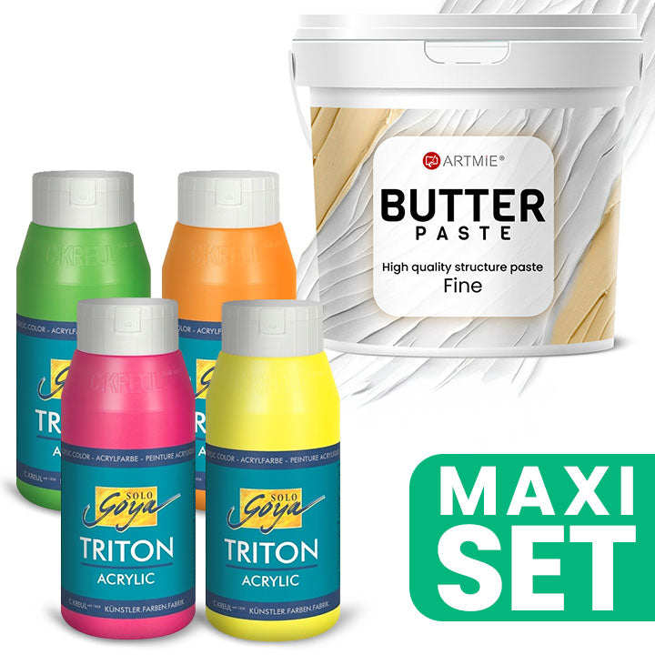 ARTMIE Butter 3D Paste и комплект акрилни бои TRITON - флуоресцентни нюанси — изображение 1