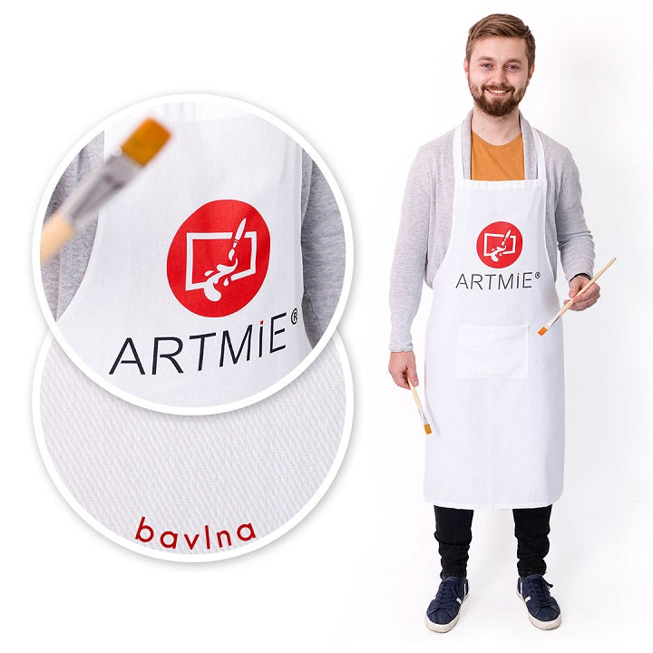 ARTMiE Cotton Apron with Logo, White