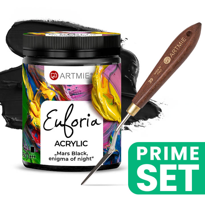ARTMIE Euforia Mars Black Комплект акрилни бои и палитра с ножове — изображение 1
