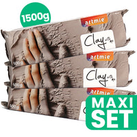 ARTMIE Комплект глина за моделиране с мен 3x500g — изображение 1