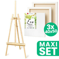 ARTMiE Studio Easel Set with 3 ECO Canvases 40x50 cm