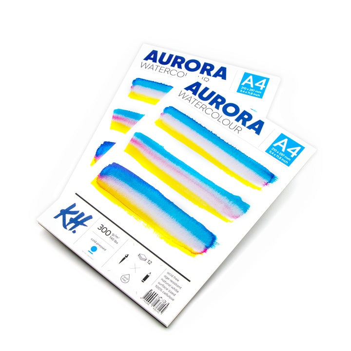 AURORA Cold Press Watercolor Pad, 12 Sheets | various formats — image 3