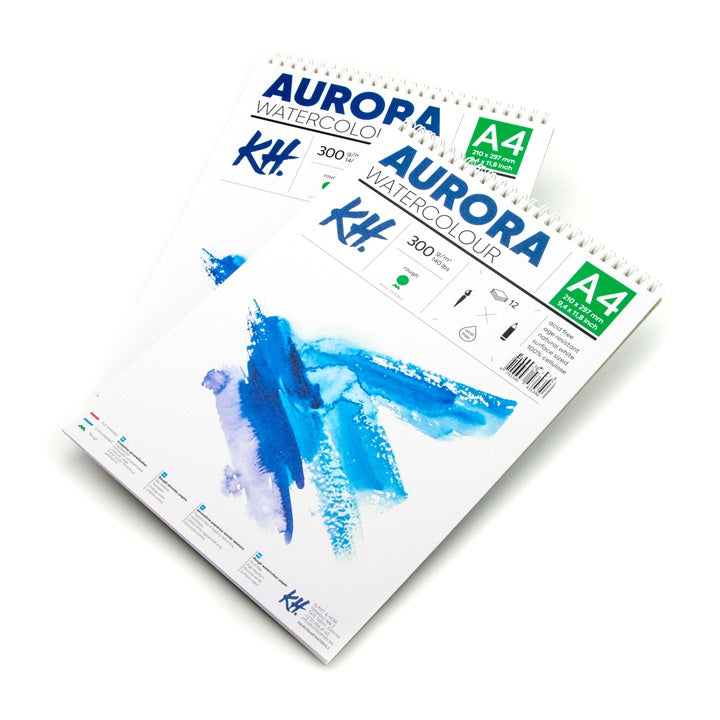 AURORA Rough Watercolor Pad with Spiral Binding, 12 Sheets | various formats — image 3