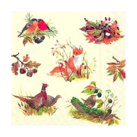 Autumn Wildlife Eco Decoupage Napkin - 1 pc