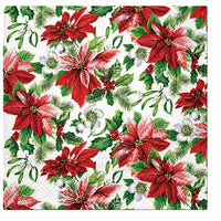 Beautiful Christmas Roses Decoupage Napkins - 1 pc