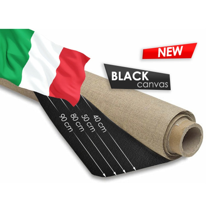 Black Canvas on a Roll, 1 Meter | various widths