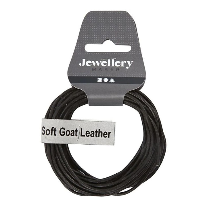 Black Leather Cord, 2 mm x 4 m