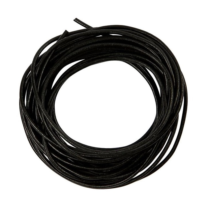 Black Leather Cord, 2 mm x 4 m
