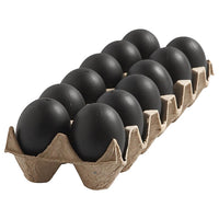 Black Plastic Eggs, 12 pcs / 6 cm