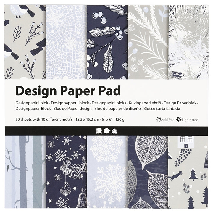 Blue Nature Scrapbooking Paper, 15.2 x 15.2 cm, 50 Sheets