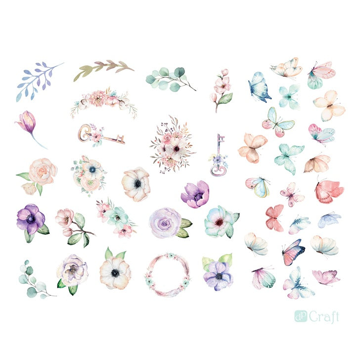Boho Flowers and Butterflies Paper Cutouts – Set of 50 — image 2