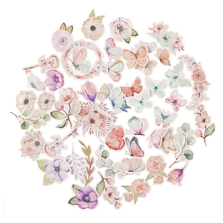 Boho Flowers and Butterflies Paper Cutouts – Set of 50 — image 1