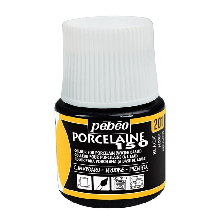 Боя с ефект на табла за порцелан Pebeo Porcelain 150 45 ml - черна — изображение 1