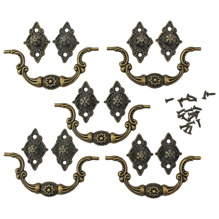 Bronze-Colored Metal Handle 90x39 mm - Set of 5