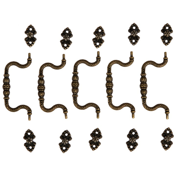 Bronze-Colored Metal Handle 90x39 mm - Set of 5 – Set 08