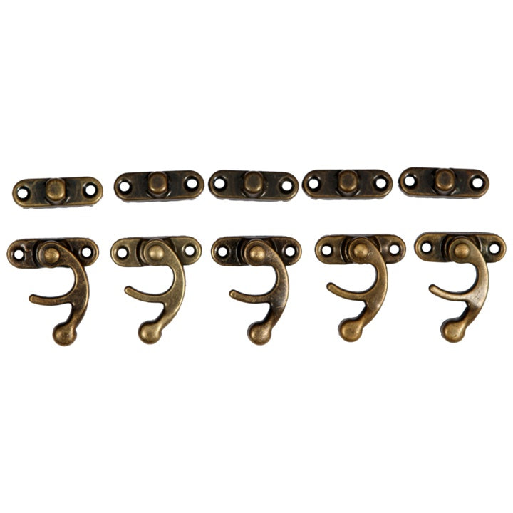 Bronze Metal Clasp, 2.8 x 3.3 cm, Set of 5