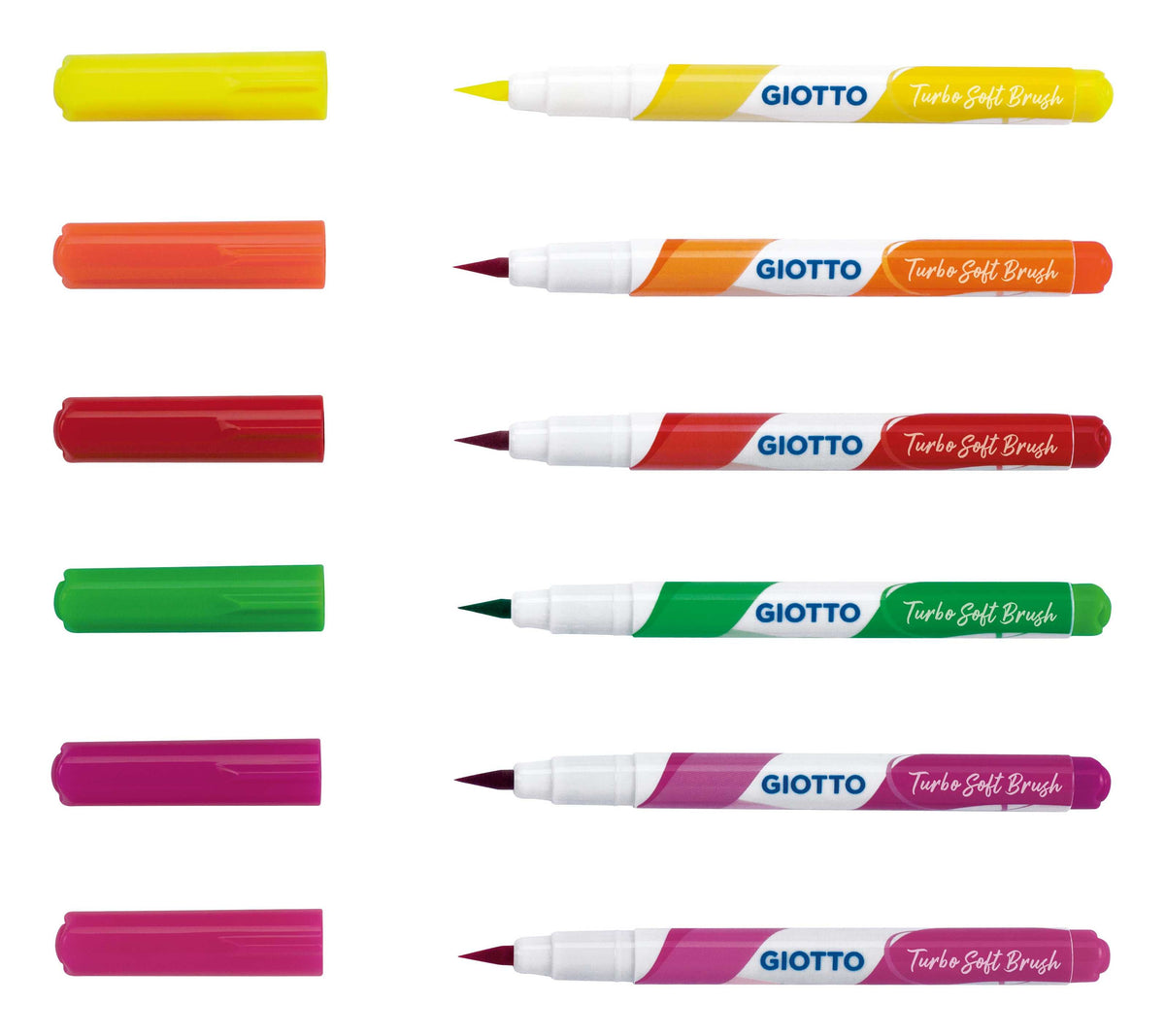 Brush markers GIOTTO Turbo Soft Brush Fluo / set of 6