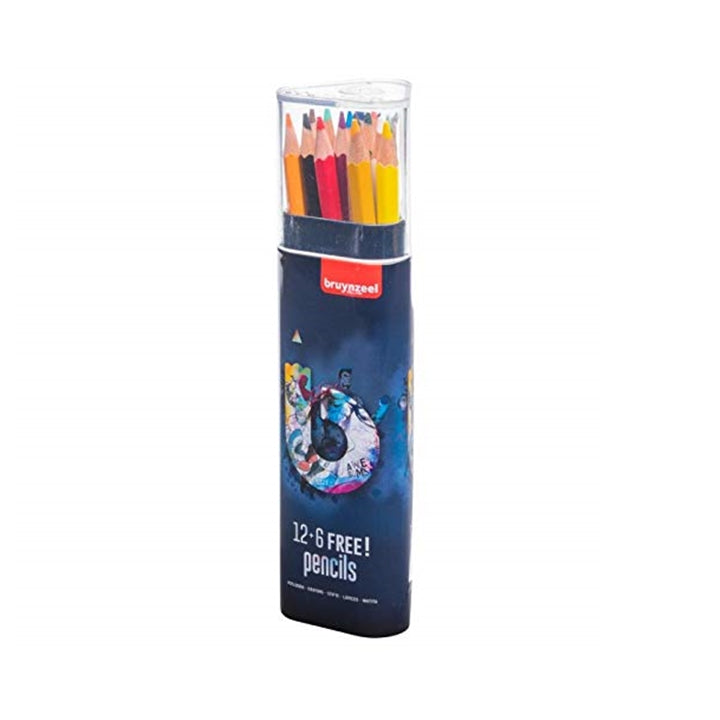 bruynzeel Drawing Set in Metal Case, Blue, Set of 18