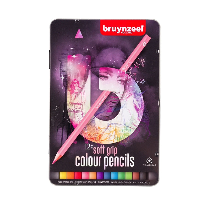 bruynzeel Triangular Colored Pencils in Tin, Set of 12 | various sets — image 3