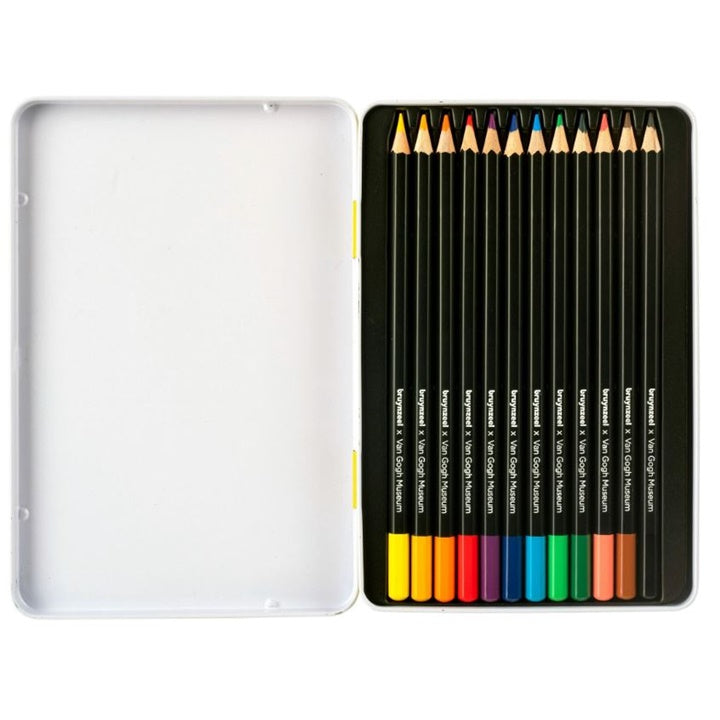 bruynzeel Van Gogh Museum Colored Pencils, Sunflowers, in Tin, Set of 12