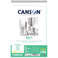 CANSON 1557 Sketch Pad, 120 g/m², A5, 30 Sheets, Spiral Bound