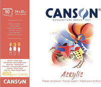 CANSON Acrylic Pad CP Natural White 400 g/m² 24 x 32 cm - 50 sheets