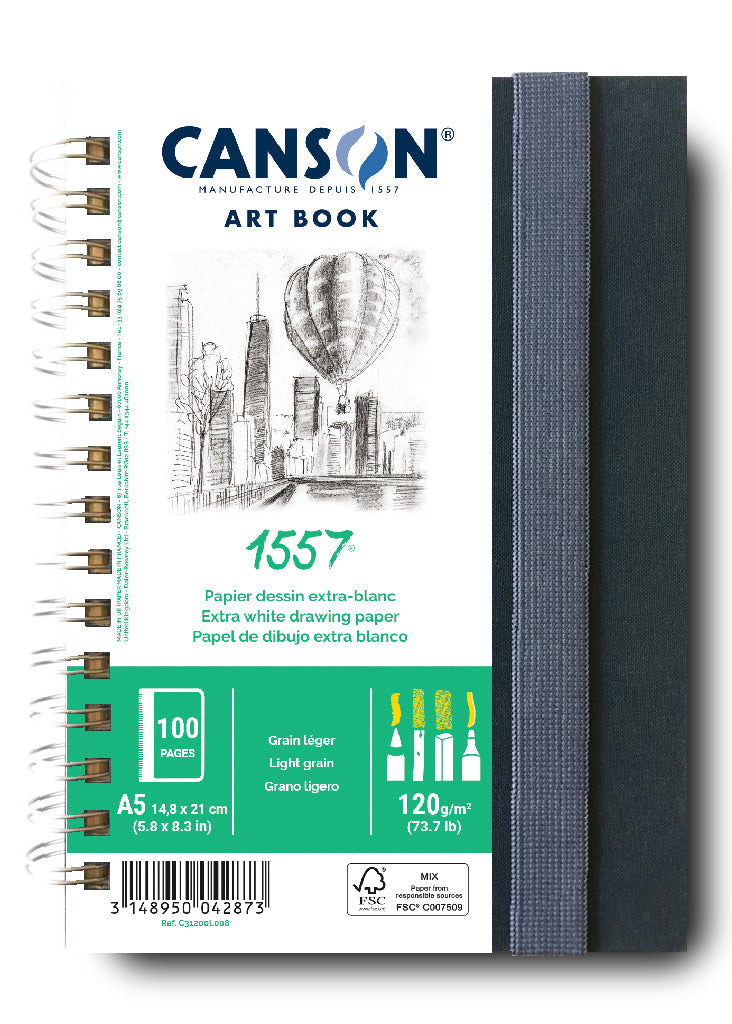 Canson Art Book 1557 Sketchbook, Hardcover – A5, 120 g, 50 Sheets