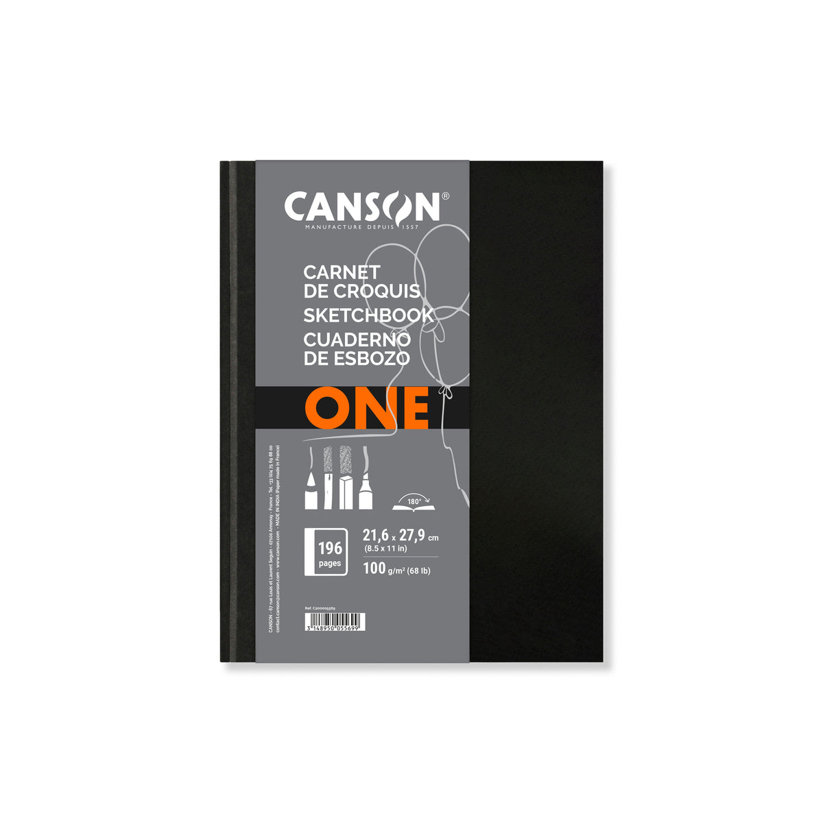 CANSON Art Book One Hardbound Sketchbook 100 gsm 98 sheets - 21.6 x 27.9 cm