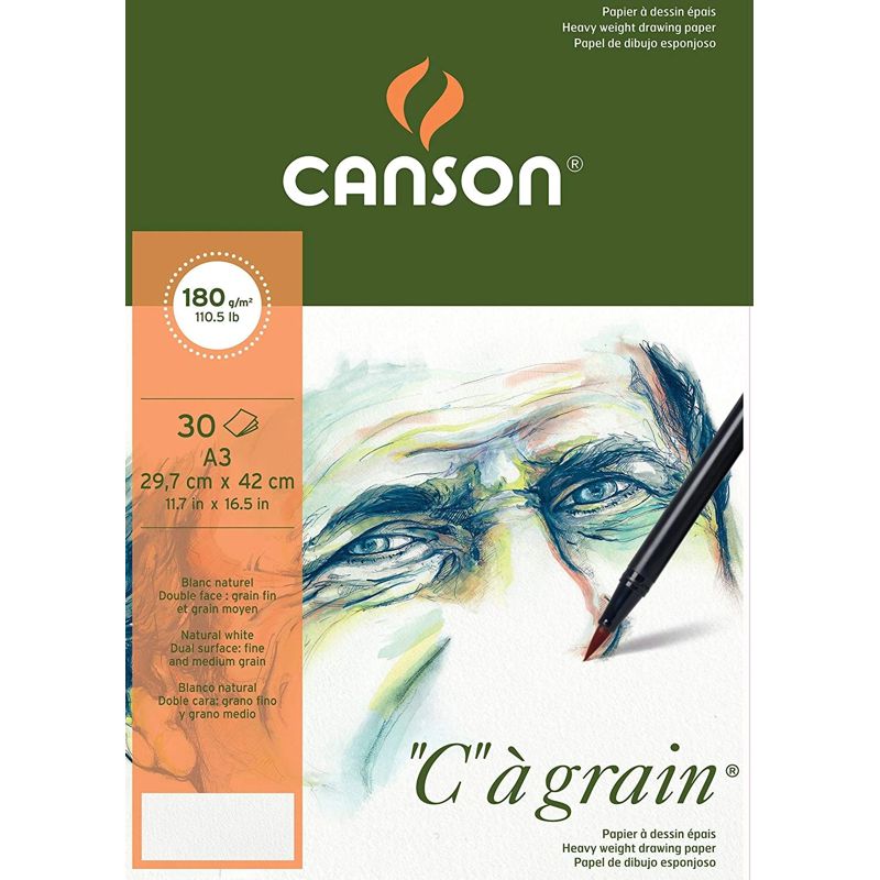 CANSON C a grain Drawing Pad A3 180 g - 30 Sheets