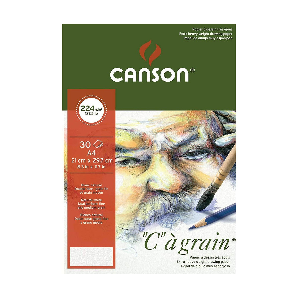 CANSON C à grain Sketching Pad A4 - 30 Sheets 224 g/m²