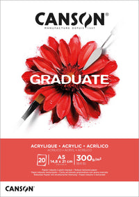 CANSON Graduate Acrylic Paint Pad, 300 g/m², 20 Sheets, A5