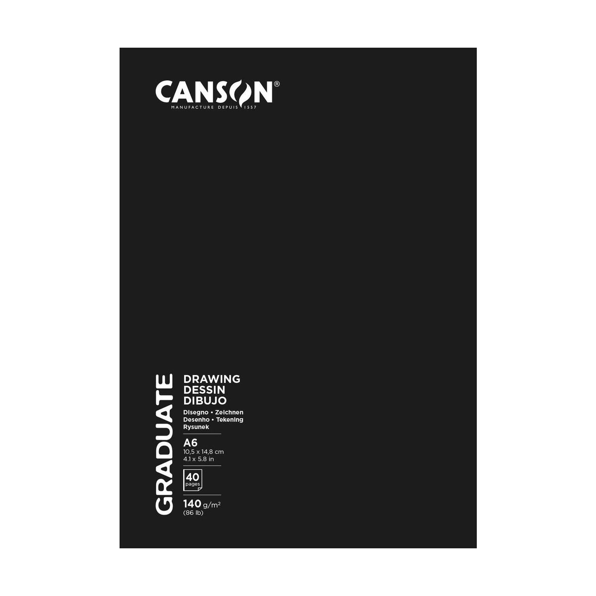 CANSON Graduate Art Book Sketch & Draw Sketchbook 140 g/m² A6 - 40 Sheets