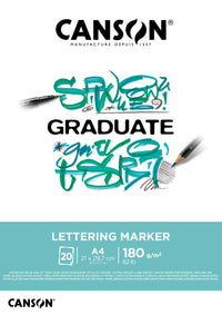 CANSON Graduate Lettering Marker Pad, 180 g/m², A4, 20 Sheets