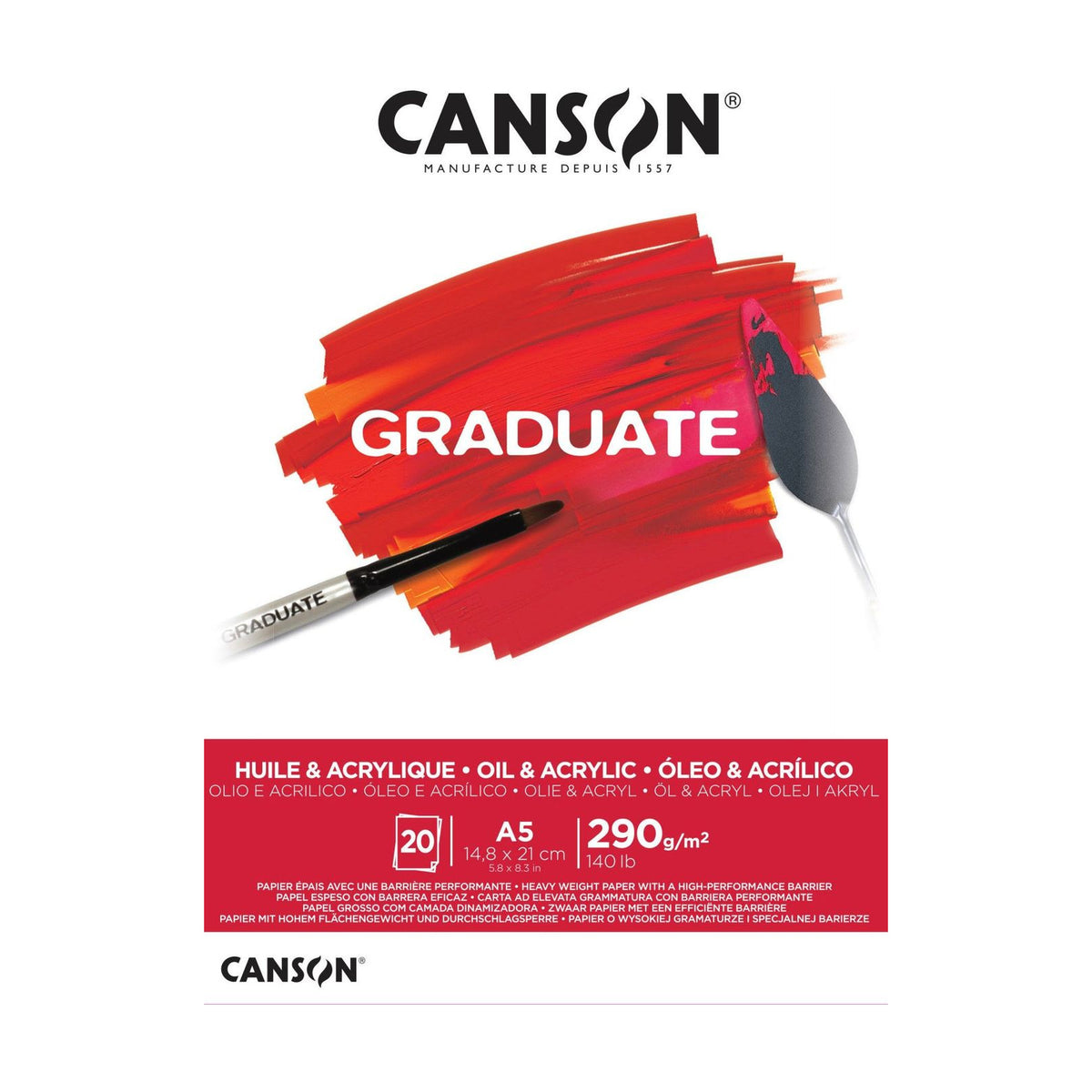 CANSON Graduate Oil & Acrylic Pad A5 290 g/m² - 20 sheets