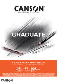 Canson Graduate Sketchbook, 96 g/m², 40 Sheets, A3, Glued