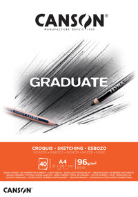 CANSON Graduate Sketchbook, Glued, 96 g/m², A4, 40 Sheets