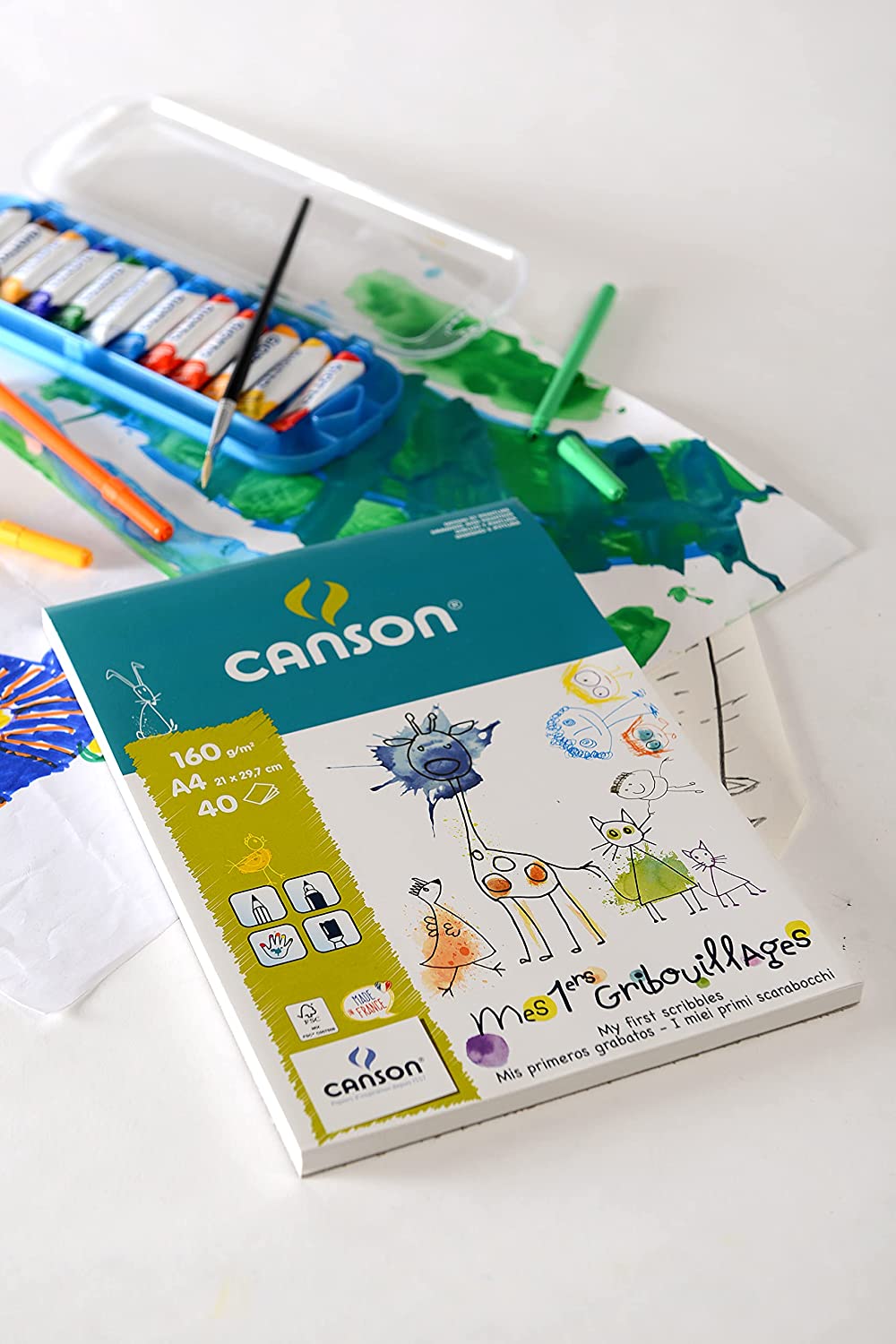 CANSON Kids Children's Sketchbook, 160 g/m², A4, Glued, 40 Sheets