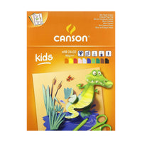 CANSON Kids Coloured Paper Pad 185 gsm - 10 Sheets, 24 x 32 cm