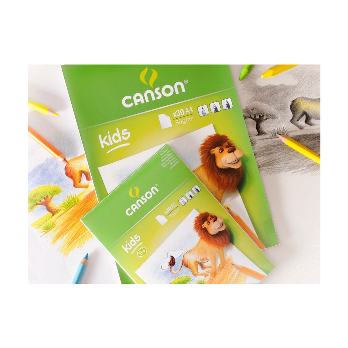CANSON Kids Sketchbook, 90 g/m², 30 Sheets, A5–A4 Format