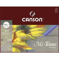 Canson Mi-Teintes Glued Pastel Pad, 160 g/m², 30 Sheets, 32 x 41 cm, Gray