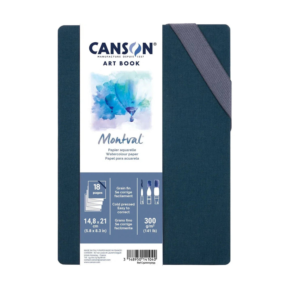 CANSON Montval Accordion Watercolor Book CP 300 g/m² A5 - 18 sheets