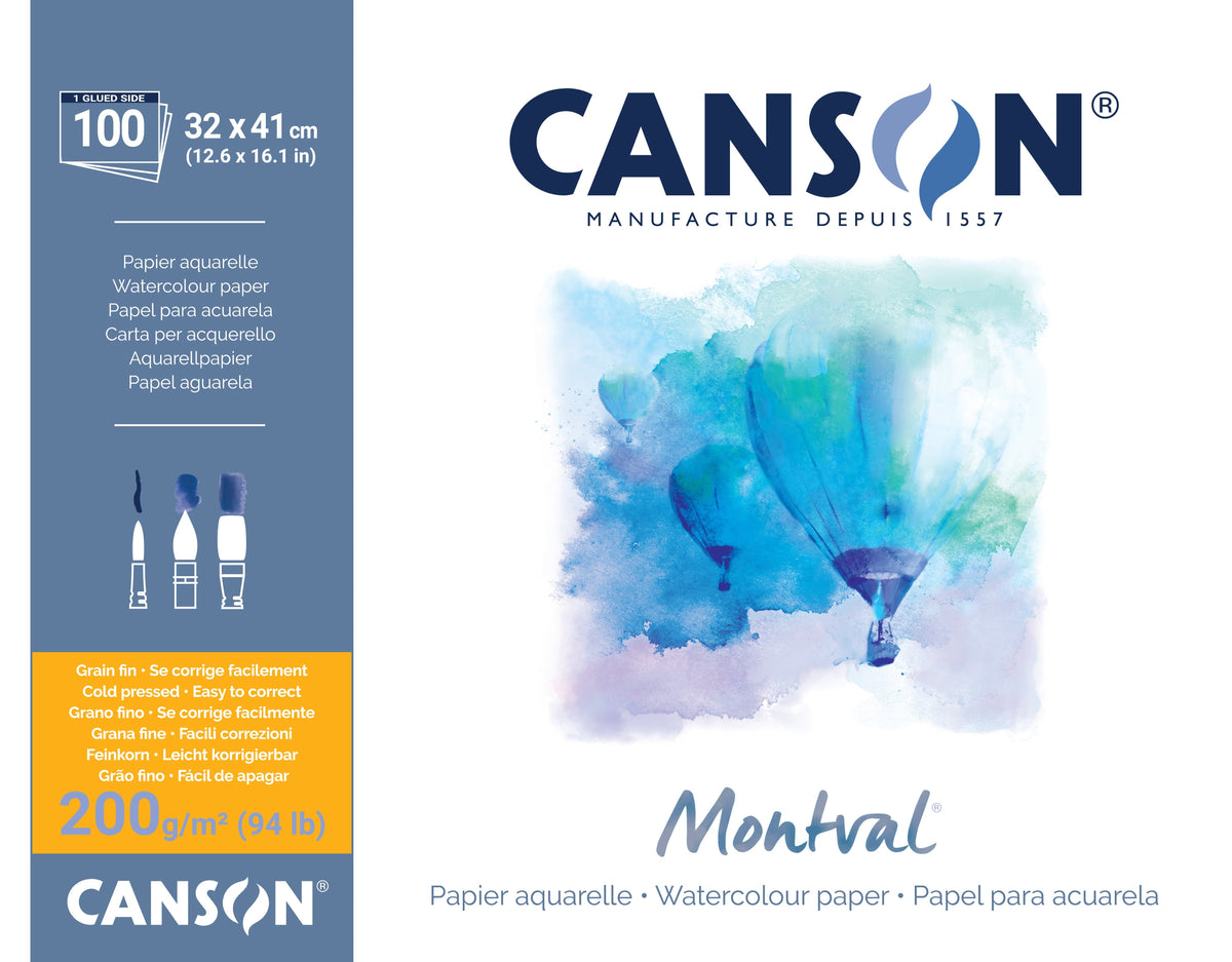 CANSON Montval CP watercolor pad 200 g/m² - 100 sheets, 32 x 41 cm