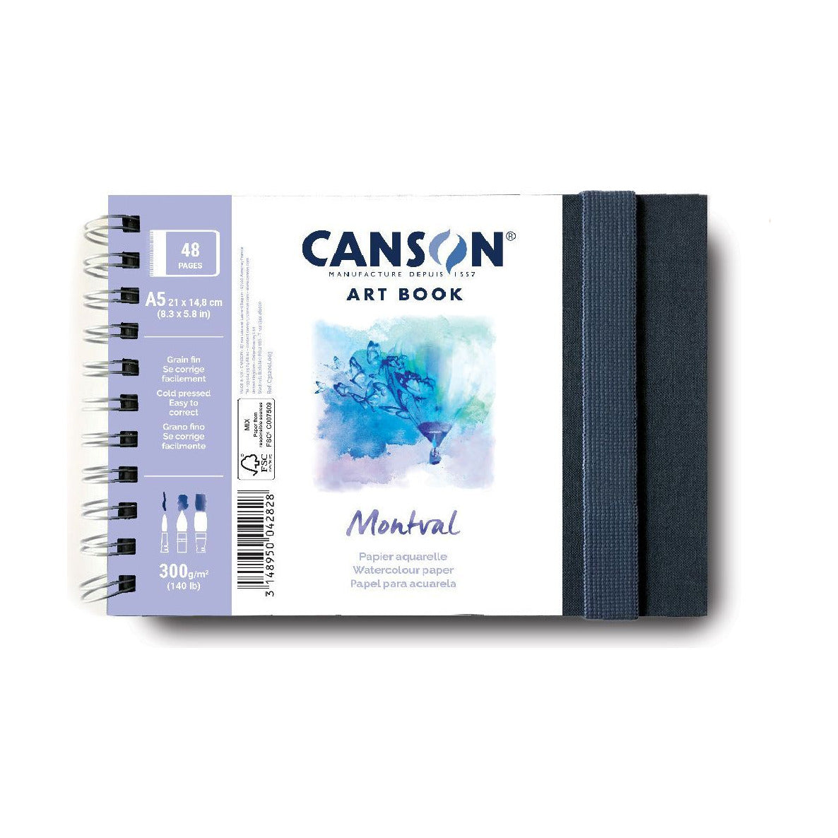 CANSON Montval Watercolour Book CP 300 g/m² - A5, 48 sheets