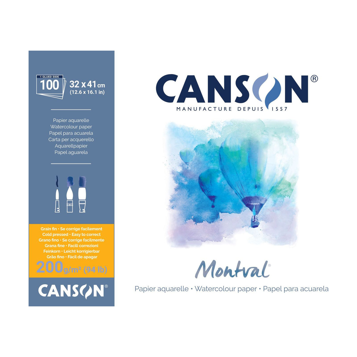 CANSON Montval Watercolour Pad CP 200 g/m² 32 x 41 cm - 100 sheets