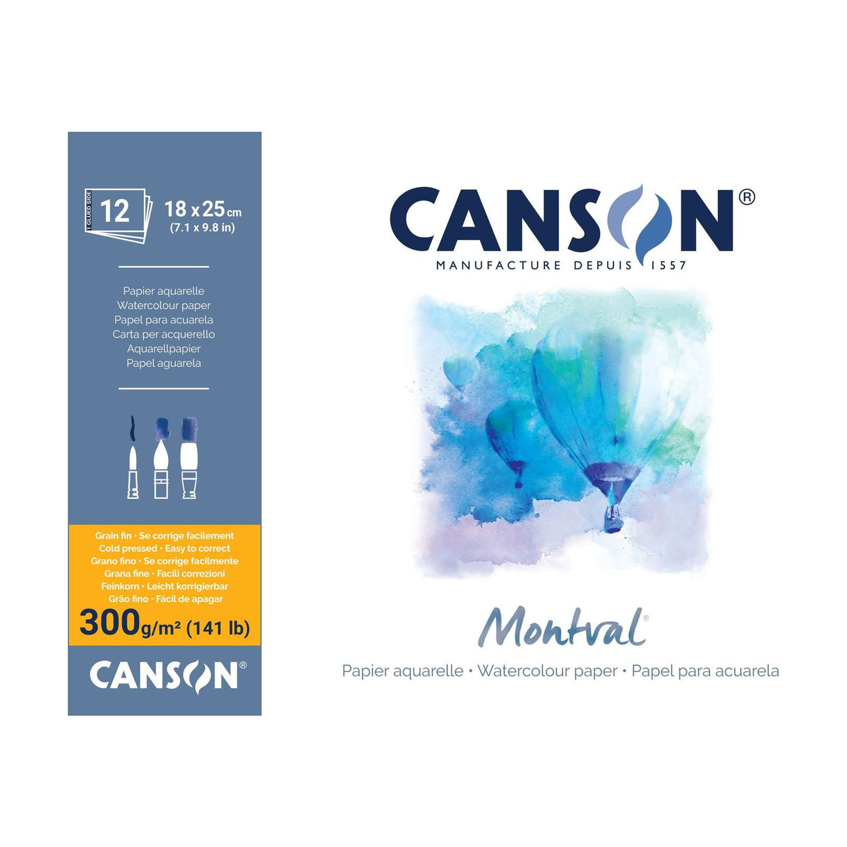 CANSON Montval Watercolour Pad CP 300 g/m² 18 x 25 cm - 12 sheets